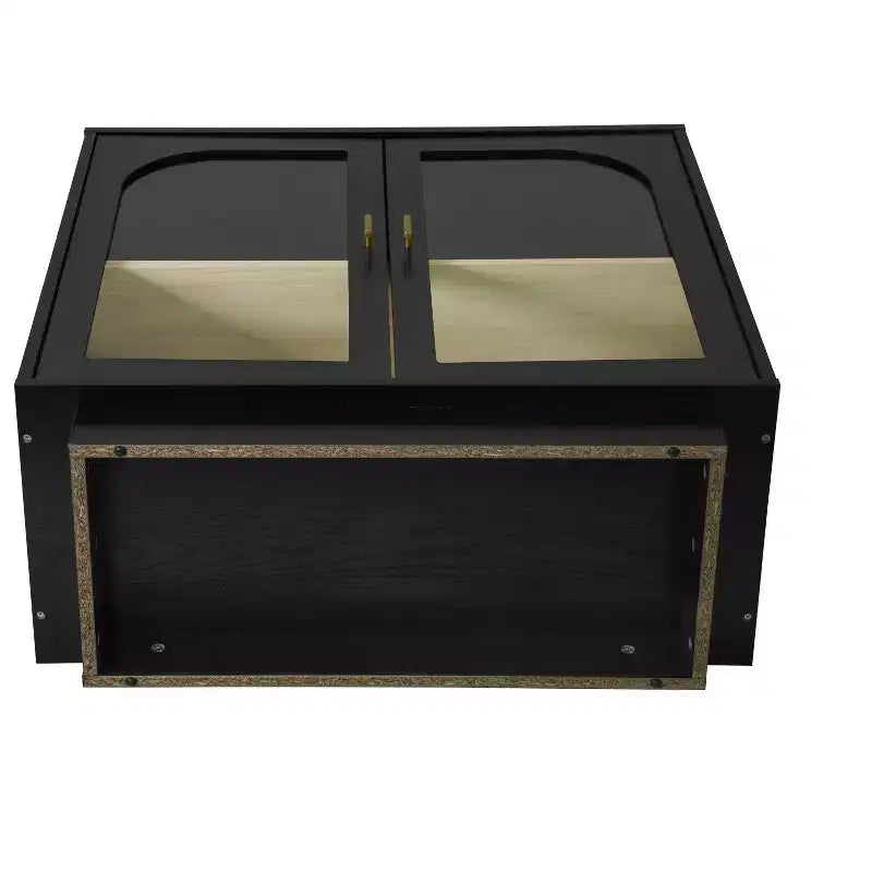 Glass Door Storage Cabinet, Contemporary Free Standing Organizer with Adjustable Shelf for Living Room, Dining or Study Room