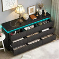Dyonery Modern 9-Drawer Dressing Table with Sliding Top - Versatile Storage Organizer for Bedroom, Closet, or Living Room