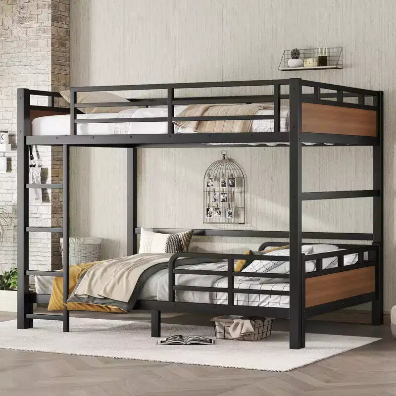Bellemave Bunk Bed/Loft Bed and Platform Beds with Raised Security Fence,Metal Bunk Bed Frame