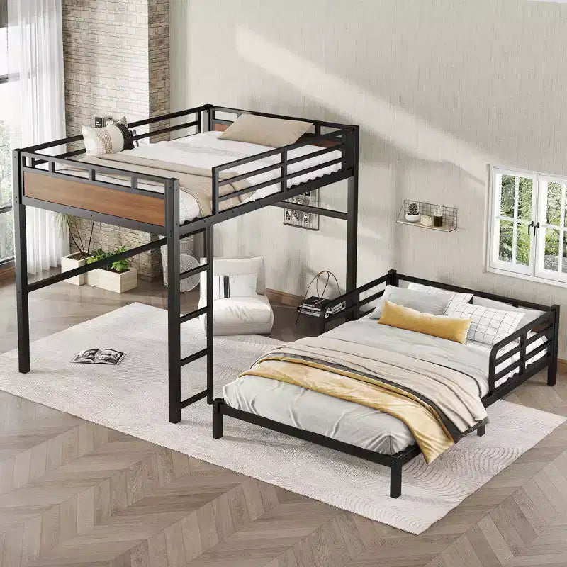 Bellemave Bunk Bed/Loft Bed and Platform Beds with Raised Security Fence,Metal Bunk Bed Frame