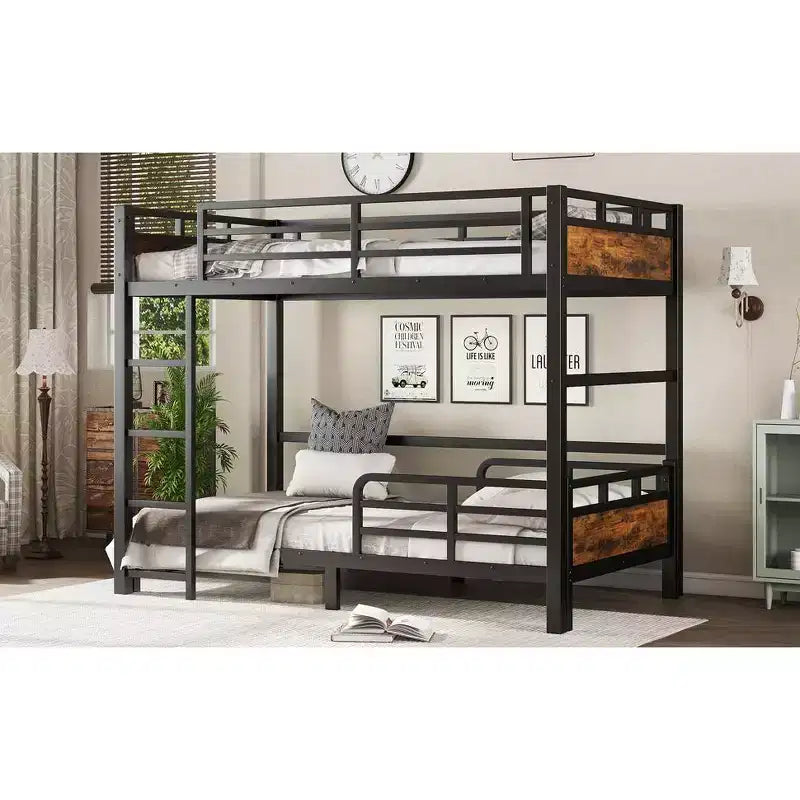 Bellemave Bunk Bed/Loft Bed and Platform Beds with Raised Security Fence,Metal Bunk Bed Frame