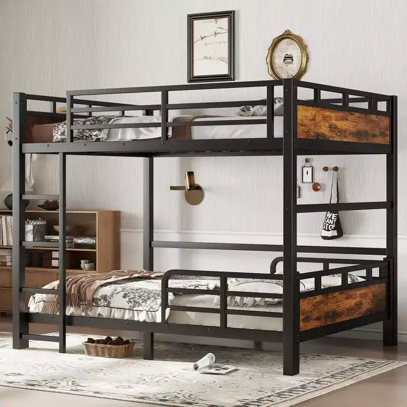 Bellemave Bunk Bed/Loft Bed and Platform Beds with Raised Security Fence,Metal Bunk Bed Frame