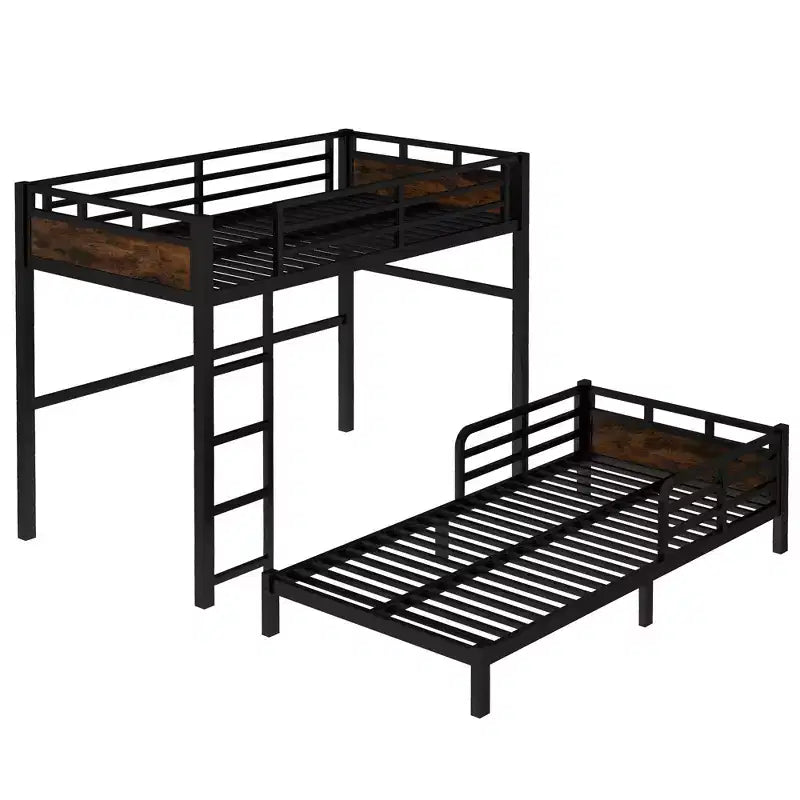 Bellemave Bunk Bed/Loft Bed and Platform Beds with Raised Security Fence,Metal Bunk Bed Frame