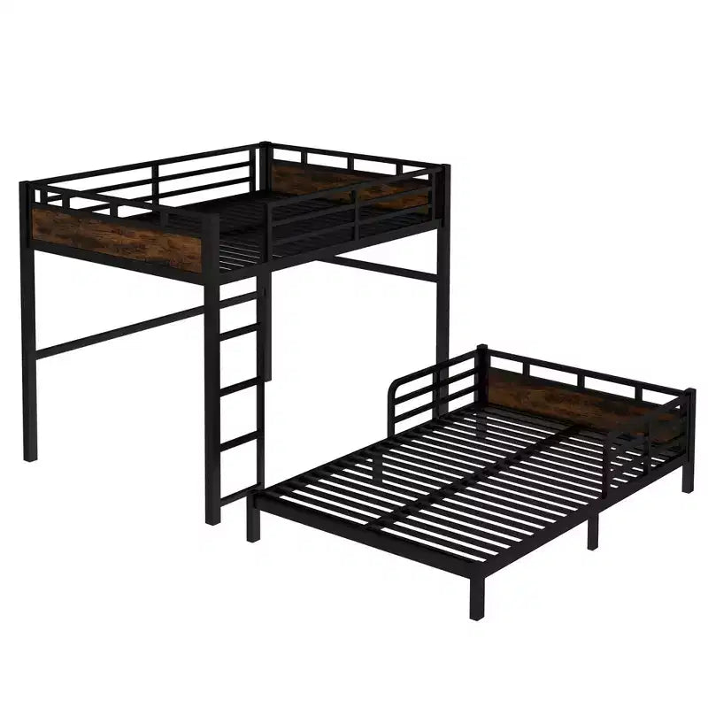 Bellemave Bunk Bed/Loft Bed and Platform Beds with Raised Security Fence,Metal Bunk Bed Frame