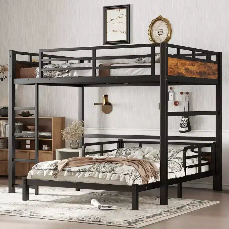 Bellemave Bunk Bed/Loft Bed and Platform Beds with Raised Security Fence,Metal Bunk Bed Frame