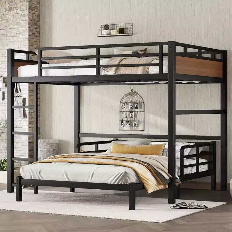 Bellemave Bunk Bed/Loft Bed and Platform Beds with Raised Security Fence,Metal Bunk Bed Frame