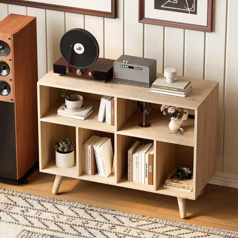 Record Player Stand with Vinyl Record Storage - Turntable Stand with Record Storage - Wood Record Holder Player Cabinet