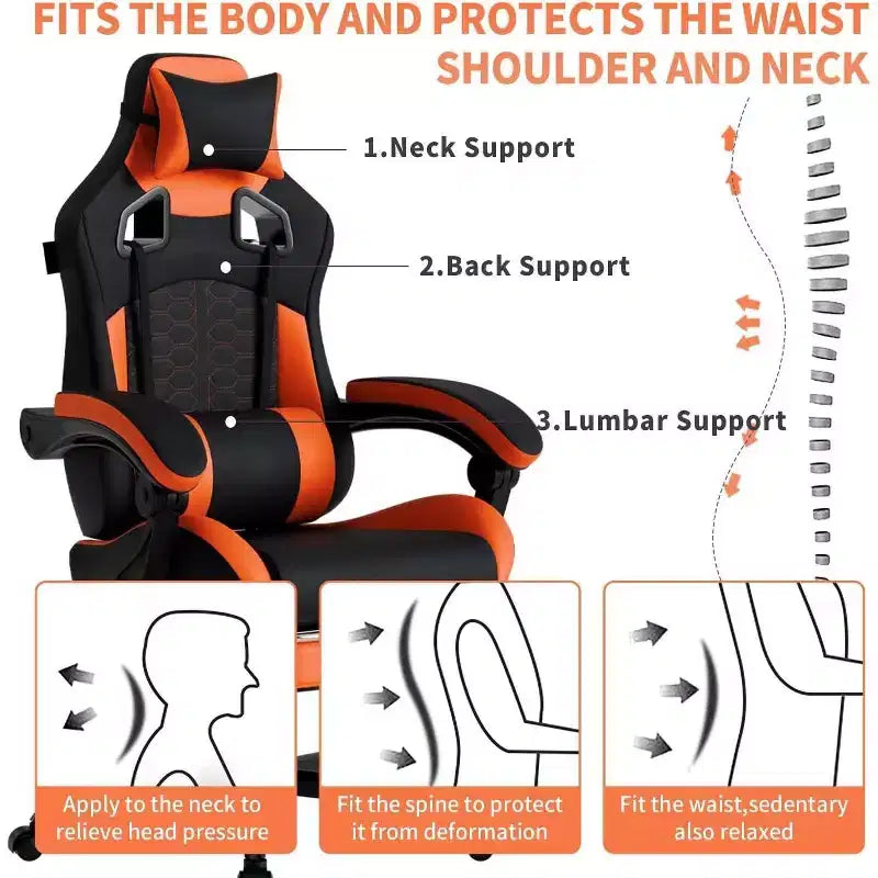 BALHAM TRADE-Premium Gaming Chair with Massage Ergonomic Design High Back PC Chair Adjustable Footrest