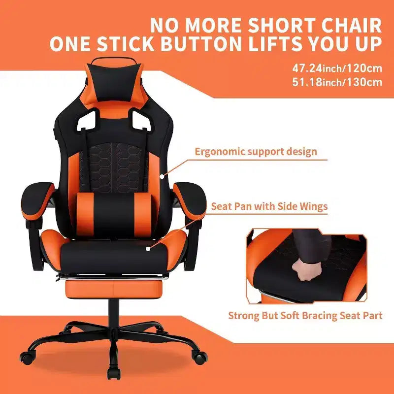 BALHAM TRADE-Premium Gaming Chair with Massage Ergonomic Design High Back PC Chair Adjustable Footrest