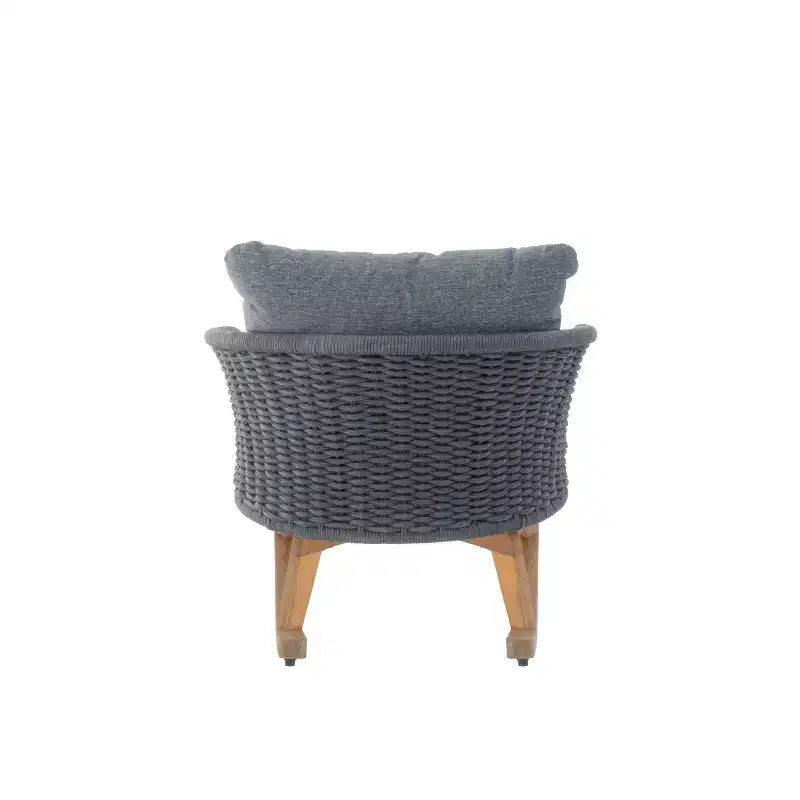 Rocking Chair for Indoor & Outdoor, Patio Wicker Accent Chair Armchair with Soft Cushion & Durable Wood Frame - ModernLuxe