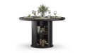 TUYOHW 43 Round Dining Table for 4 with Storage,Small Wood Kitchen Table with Metal Base,Compact Table for Dining Room,Living Room,Apartment