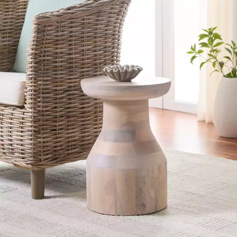 Nestor Round Accent Table - ACC3256 - White Washed - Safavieh