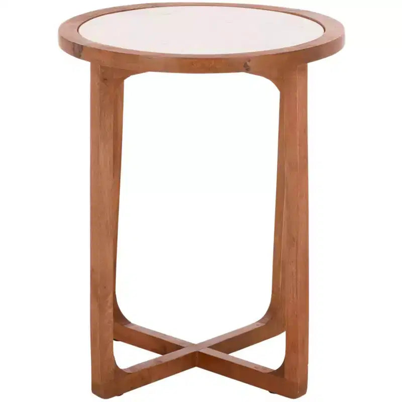 Minori Marble Side Table - ACC5515 - Walnut/White - Safavieh