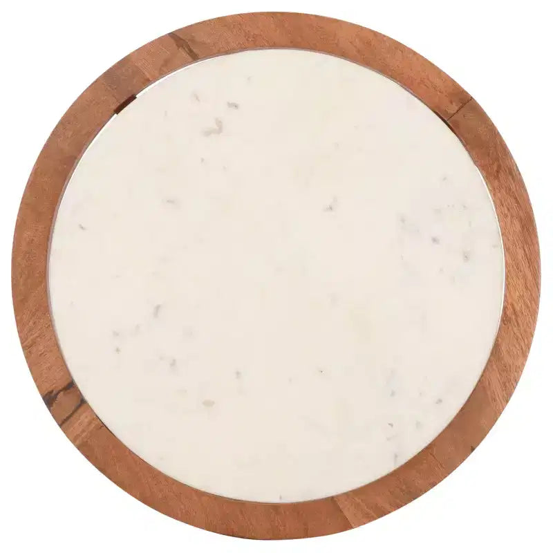 Minori Marble Side Table - ACC5515 - Walnut/White - Safavieh