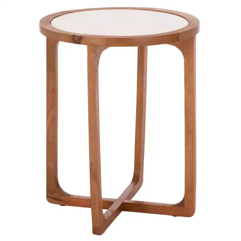 Minori Marble Side Table - ACC5515 - Walnut/White - Safavieh