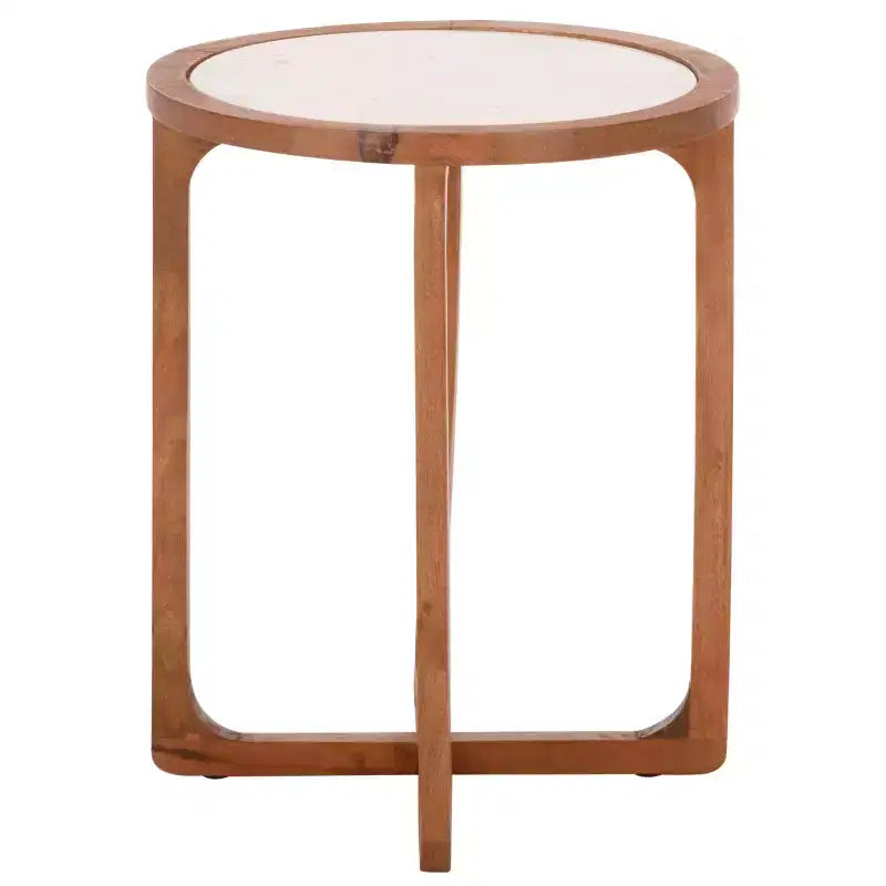 Minori Marble Side Table - ACC5515 - Walnut/White - Safavieh
