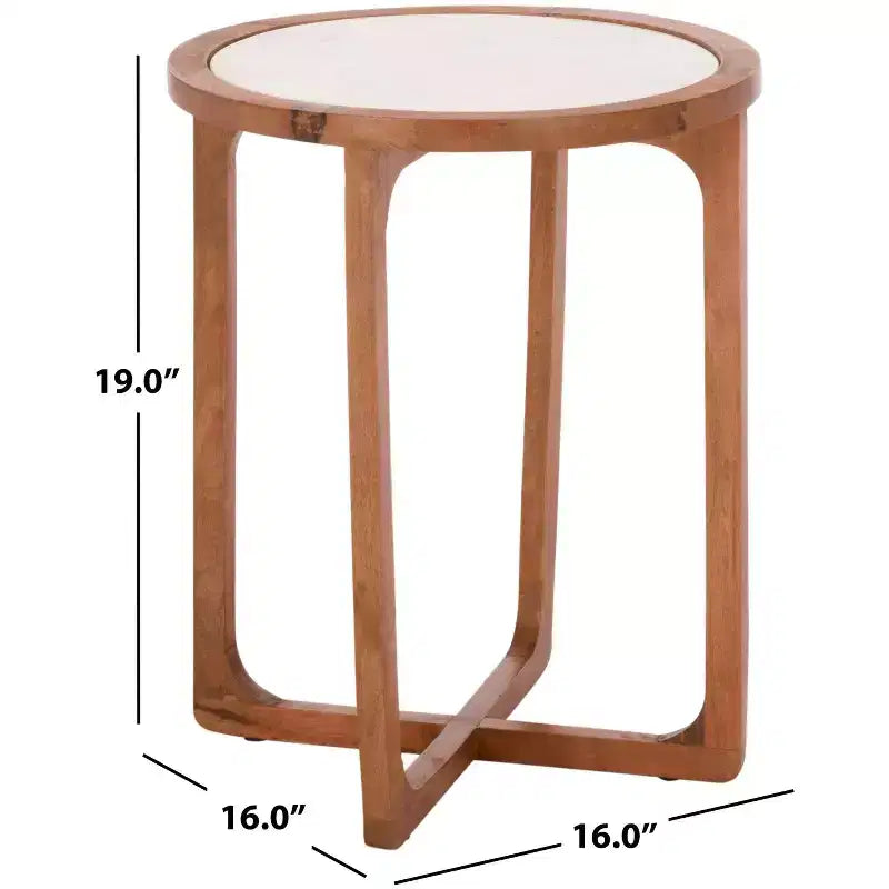 Minori Marble Side Table - ACC5515 - Walnut/White - Safavieh