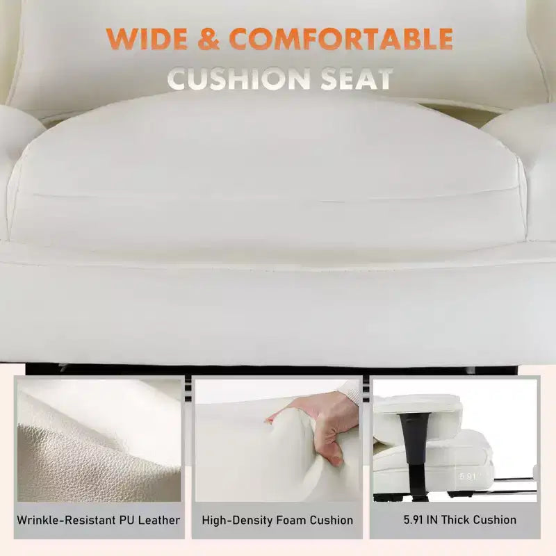 TUYOHW High-Back Executive Office Chair with Footrest, Ergonomic Office Chair with Swivel Wheels, Comfy Chair for Office, Study