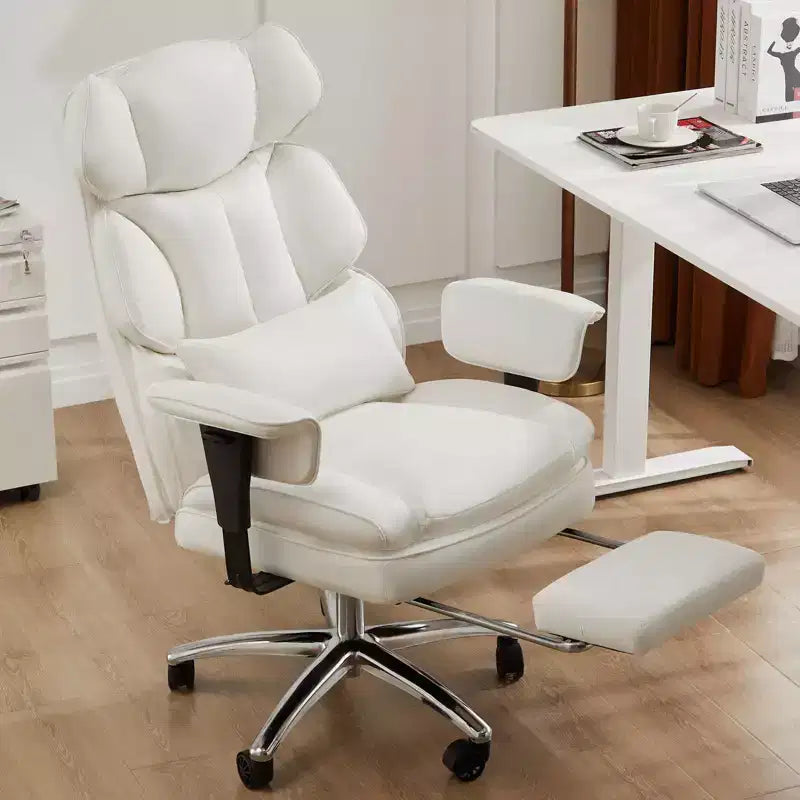 TUYOHW High-Back Executive Office Chair with Footrest, Ergonomic Office Chair with Swivel Wheels, Comfy Chair for Office, Study