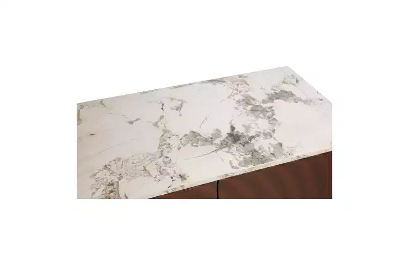 JVNOXK 62-inch 3D Wavy Texture Sideboard Marble-effect Sticker Countertop Modern Luxury Style Multifunctional Dining Room Storage Cabinet