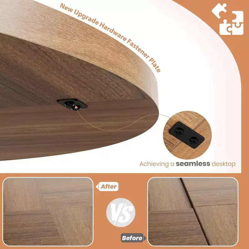 Acekool Round Extendable Dining Table, Solid Wood-Look Expandable Table with Star Base for Kitchen Dining Room