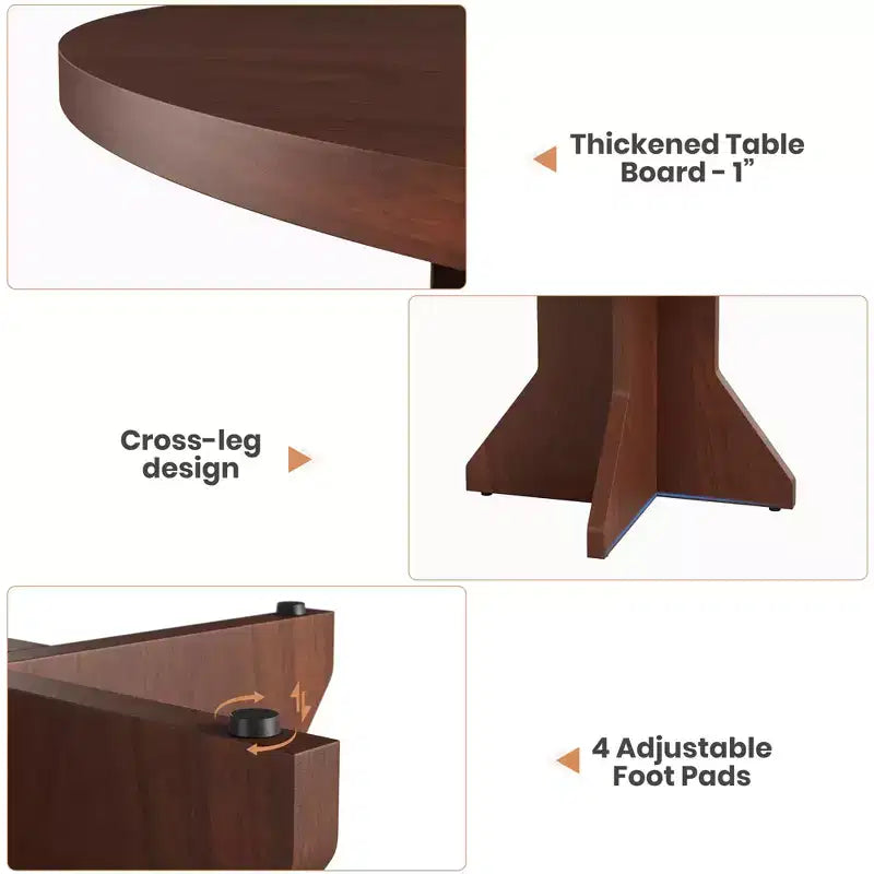 Acekool Round Extendable Dining Table, Solid Wood-Look Expandable Table with Star Base for Kitchen Dining Room