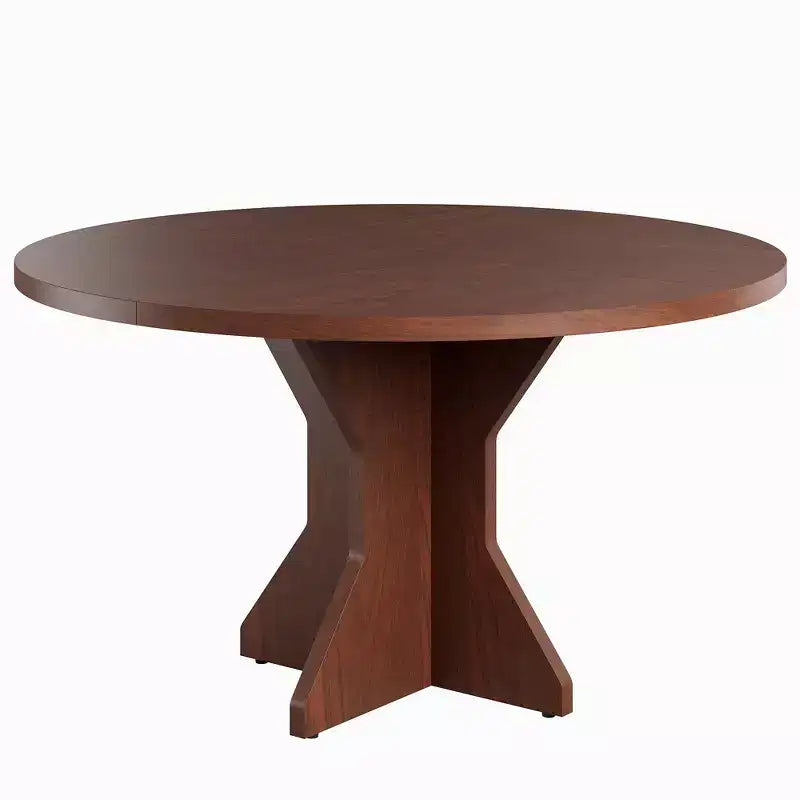 Acekool Round Extendable Dining Table, Solid Wood-Look Expandable Table with Star Base for Kitchen Dining Room