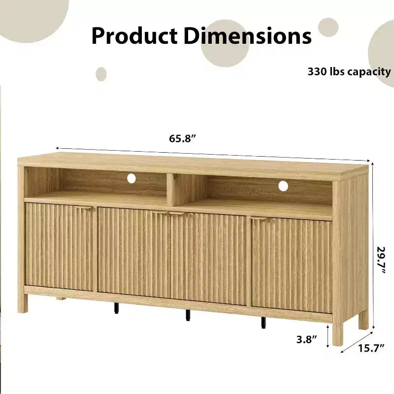 Sideboard Buffet Cabinet with 4 Doors, Modern Kitchen Storage Cabinet, Wood Sideboard Storage Cabinet for Dining Room, Living Room, Entryway