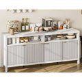 Sideboard Buffet Cabinet with 4 Doors, Modern Kitchen Storage Cabinet, Wood Sideboard Storage Cabinet for Dining Room, Living Room, Entryway