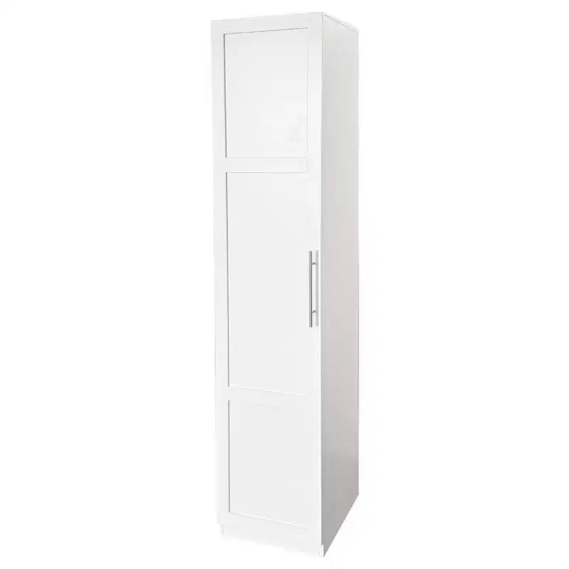 VIYET 71 Freestanding Kitchen Pantry Cabinet - White Particle Board+MDF, 2 Adjustable Shelves, Side Racks
