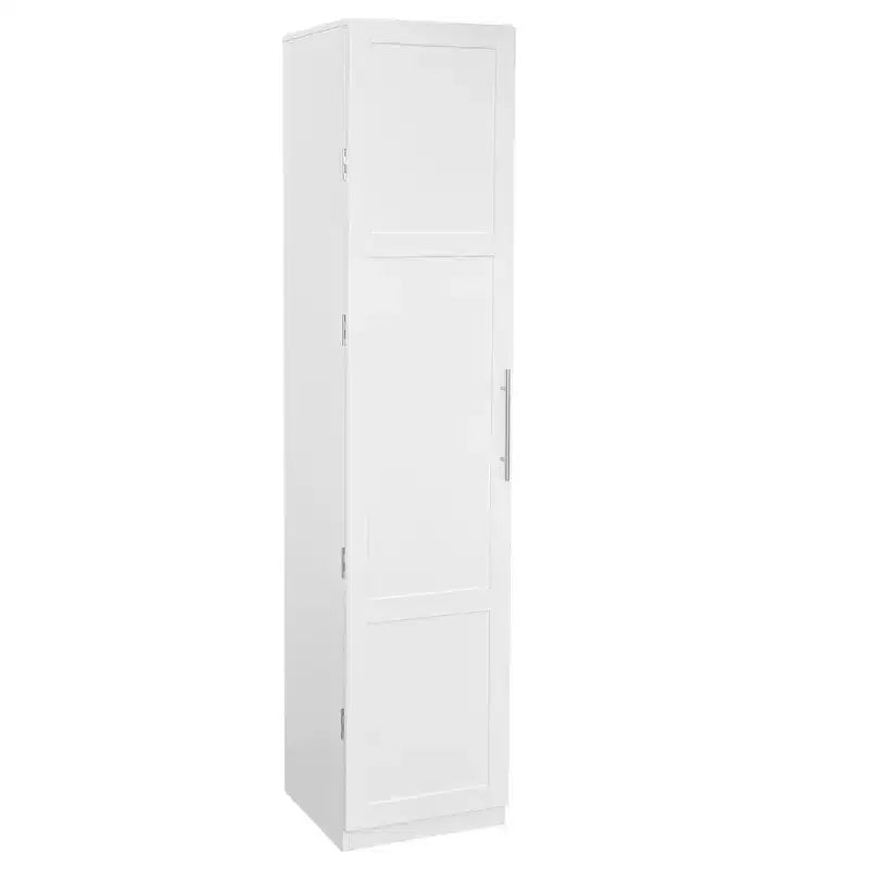 VIYET 71 Freestanding Kitchen Pantry Cabinet - White Particle Board+MDF, 2 Adjustable Shelves, Side Racks