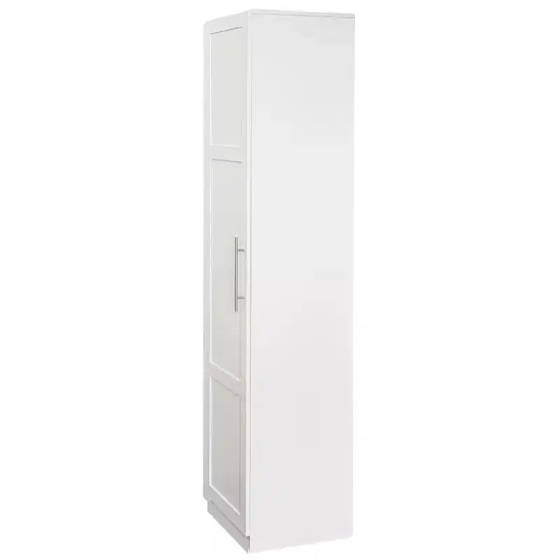 VIYET 71 Freestanding Kitchen Pantry Cabinet - White Particle Board+MDF, 2 Adjustable Shelves, Side Racks