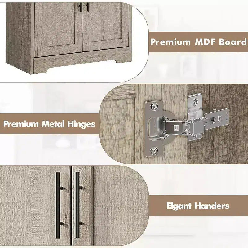 70in Tall Kitchen Pantry Cabinet,Freestanding Storage Cabinet with 4 Doors & Adjustable Shelves,Utility Cupboard for Dining Room,Living Room,Bathroom