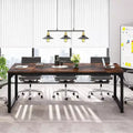Lantine 70.9-Inch Conference Table for 6 People, Industrial Modern Meeting and Seminar Boardroom Table for Office, Rustic Brown
