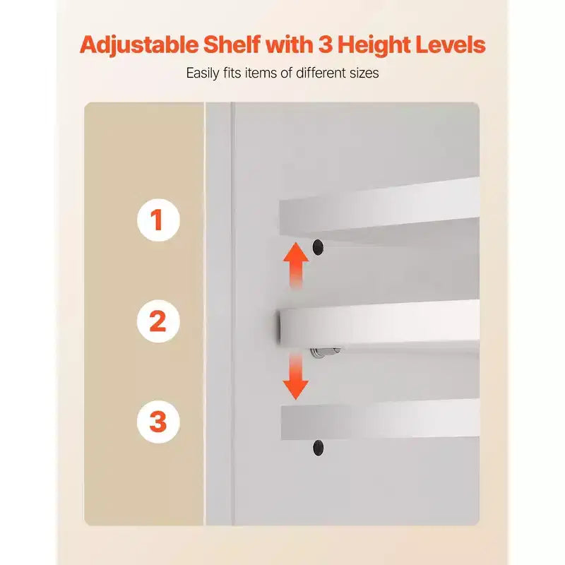 Double Door Wall Mounted Bathroom Storage Cabinet with Adjustable Shelf