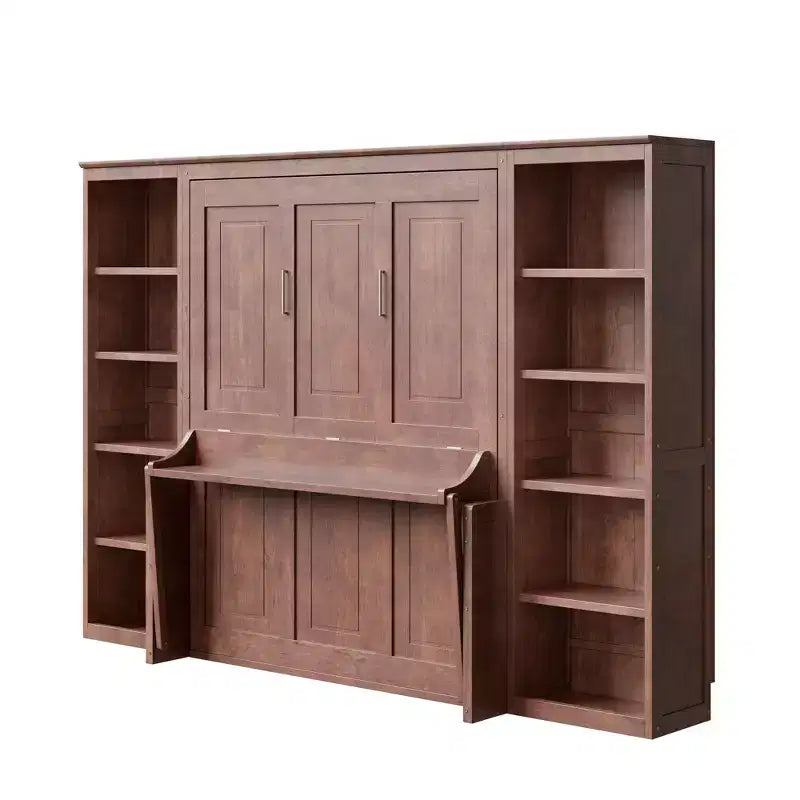 Polibi Murphy Bed with Desk & Storage Racks