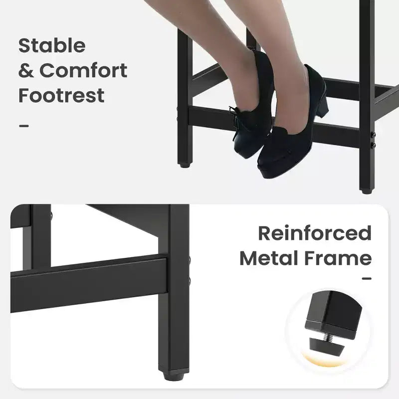 Classic Nailhead Bar Stools , Reinforced Metal Frame with Stable Footrest, Upholstered Waterproof Seat for Dining and Bar