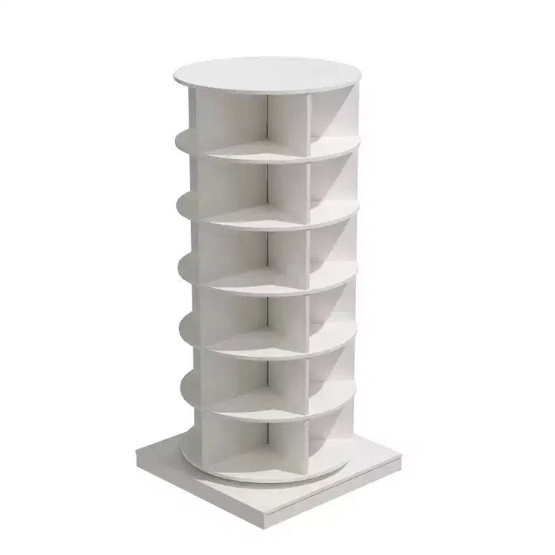 JVNOXK 56-inch 360-degree rotating modern shoe cabinet, 6 tiers, accommodates all types of footwear, maximizes storage space utilization, white