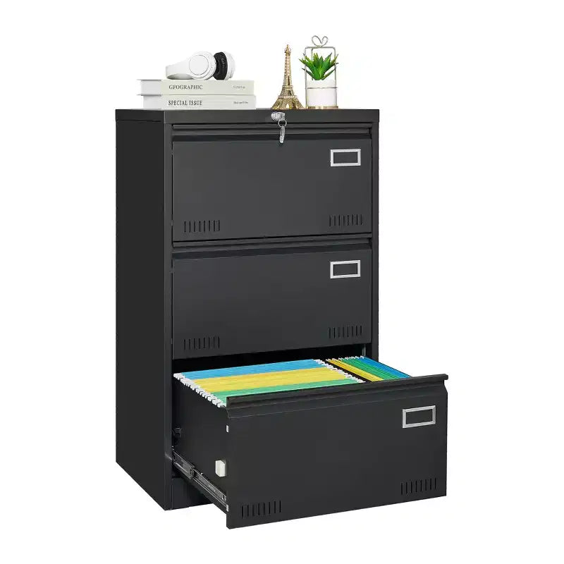 MAYEERTY White 2-Drawer Locking Lateral File Cabinet, Metal Storage for Legal/Letter/A4/F4 Files