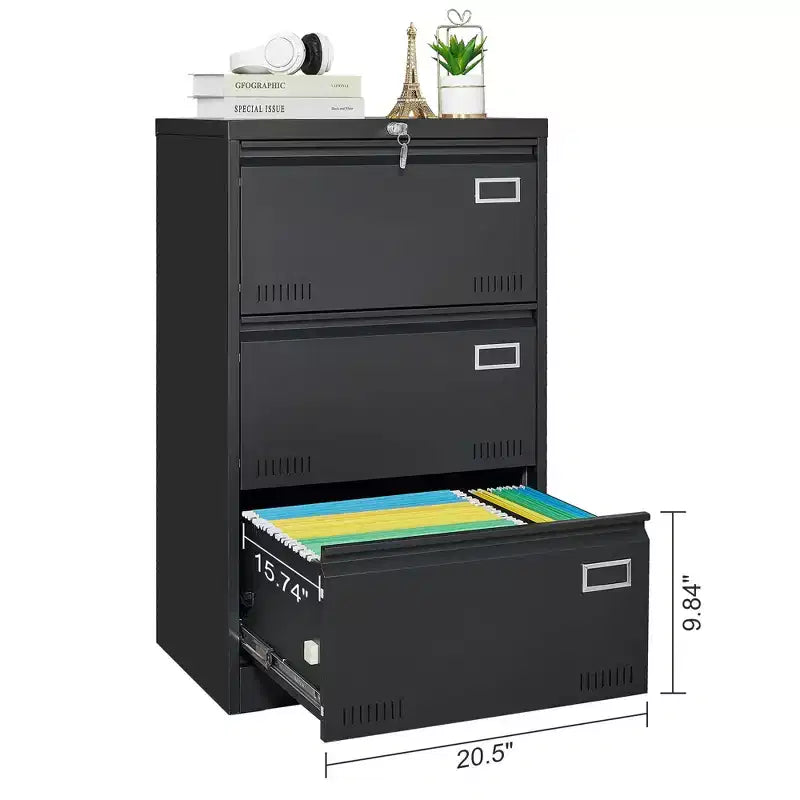MAYEERTY White 2-Drawer Locking Lateral File Cabinet, Metal Storage for Legal/Letter/A4/F4 Files