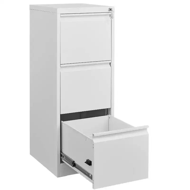 MAYEERTY White 2-Drawer Locking Lateral File Cabinet, Metal Storage for Legal/Letter/A4/F4 Files