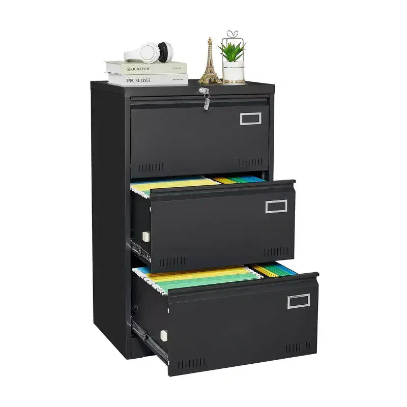MAYEERTY White 2-Drawer Locking Lateral File Cabinet, Metal Storage for Legal/Letter/A4/F4 Files