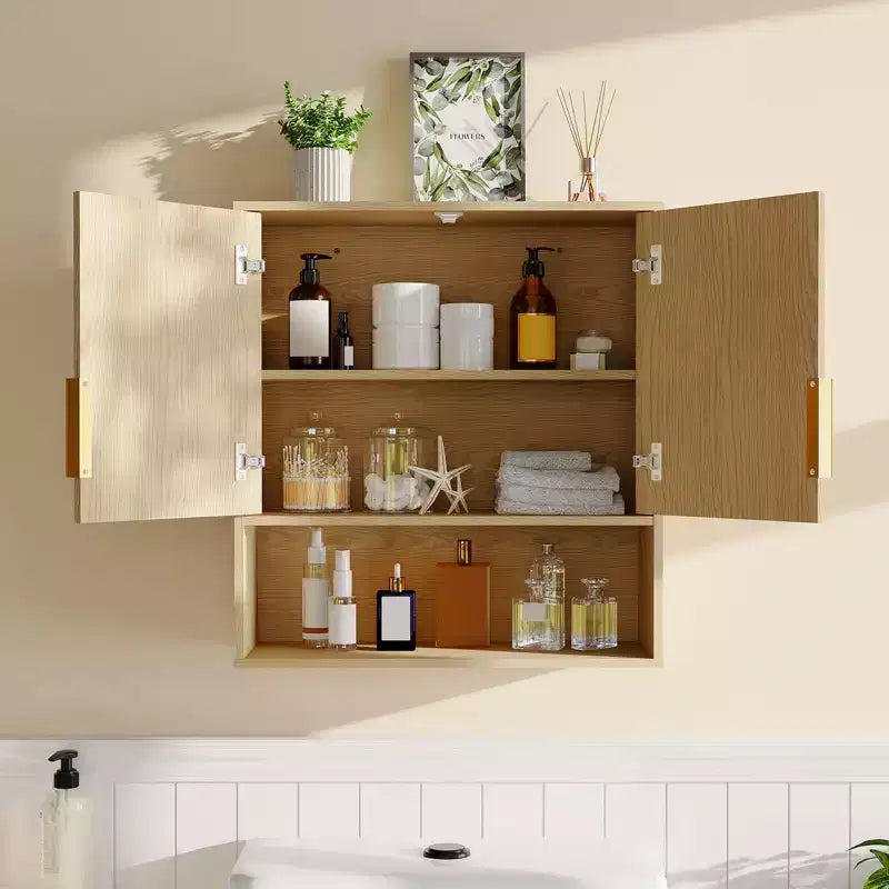 COZONY Versatile Wall Mounted Storage Cabinet Set, 23 Cabinet w/ Adjustable Shelf & Modern Over-Toilet Organizer, Waterproof Bathroom Storage