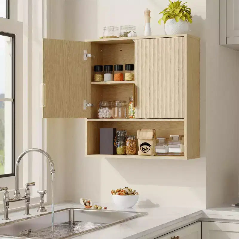 COZONY Versatile Wall Mounted Storage Cabinet Set, 23 Cabinet w/ Adjustable Shelf & Modern Over-Toilet Organizer, Waterproof Bathroom Storage