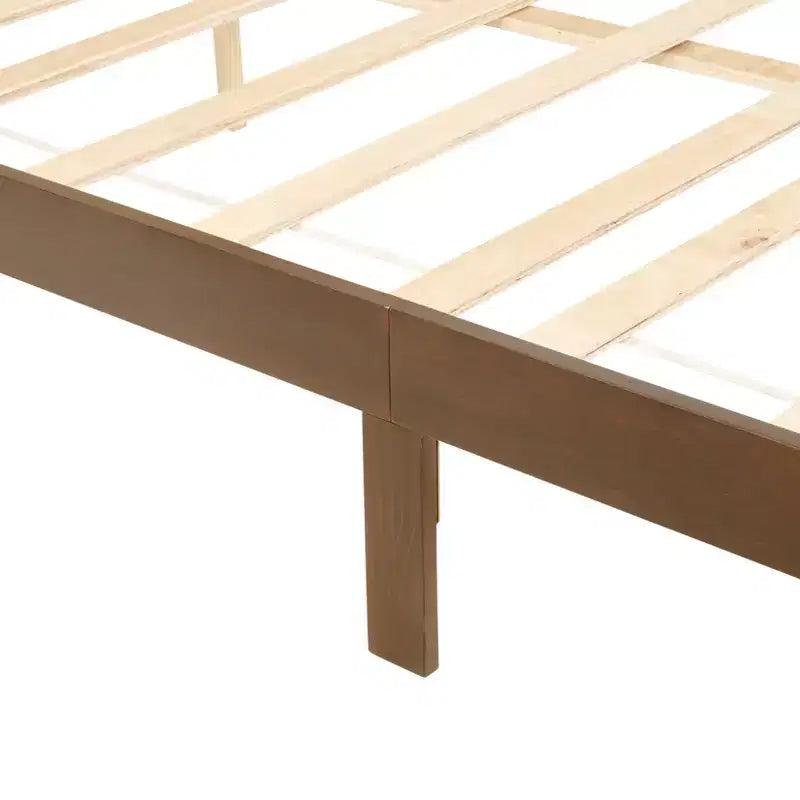 GDFStudio Julius Rattan Footboard and Headboard Pine Wooden Bed