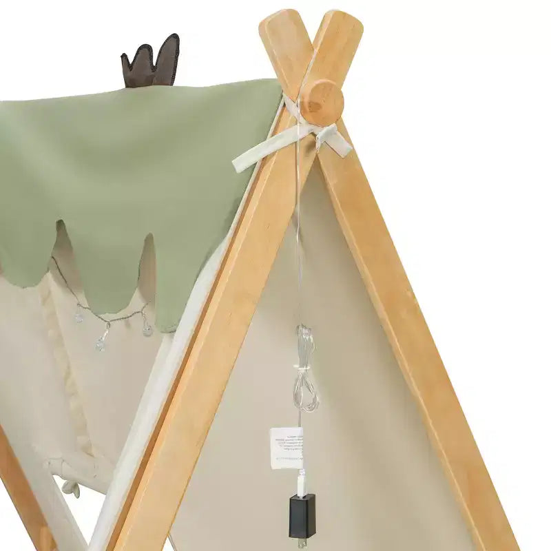 Twin/Full Size House Bed with Light and Tent, Montessori Floor Bed Play and Sleep Bed for Girls Boys Bedroom